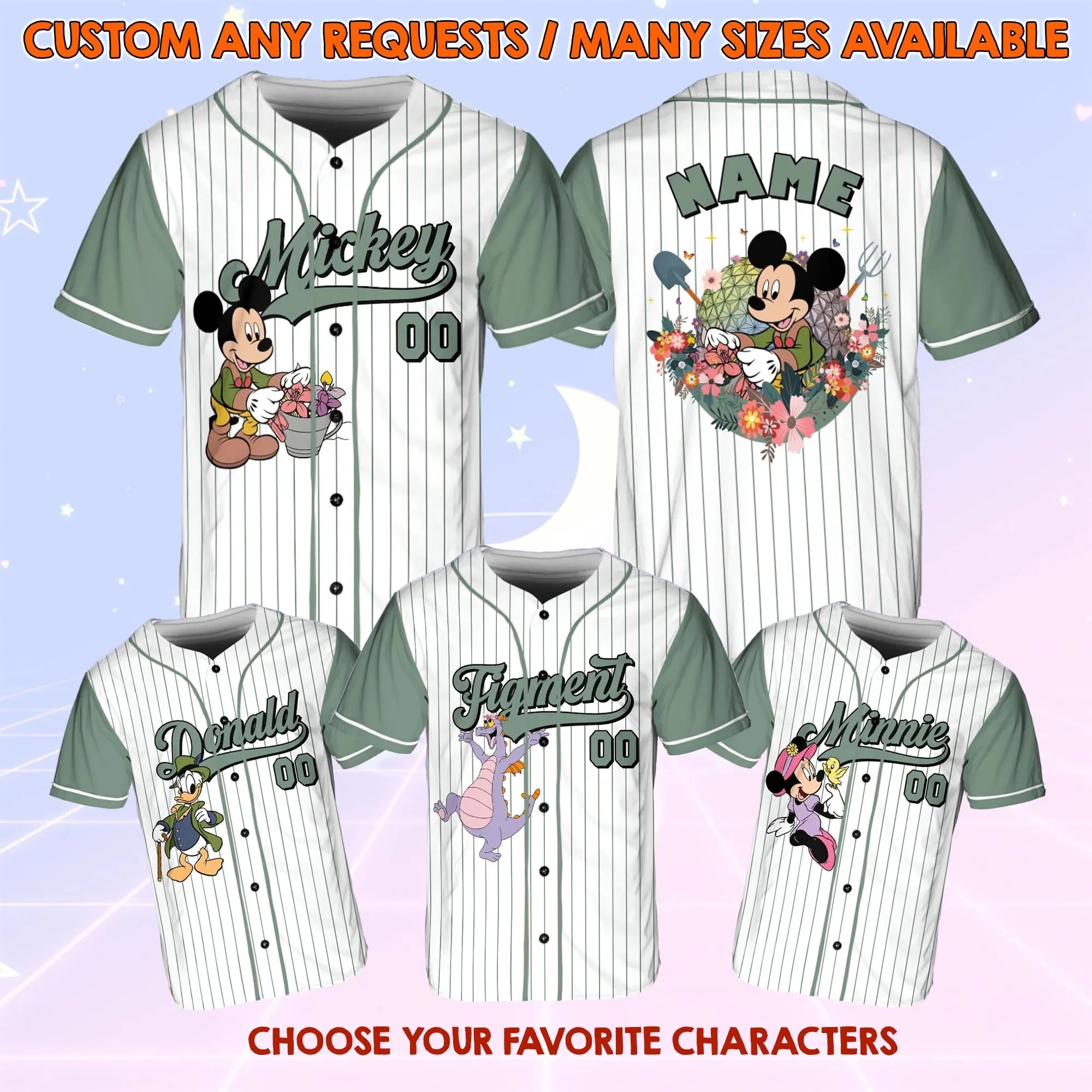 Disney Mickey and Friends Epcot International Flower and Garden Festival Jersey 2025 Epcot Floral Shirt Floral Festival Jersey
Disney Mickey and Friends Epcot International Flower and Garden Festival Jersey 2025 Epcot Floral Shirt Floral Festival Jersey