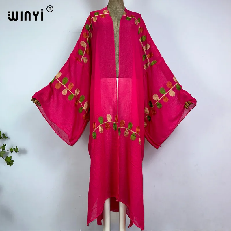 WINYI kimono boho Embroidery Dress Beach Cover Up Bohemian All-match Sexy comfortable home coat Elegant Holiday party kaftan
WINYI kimono boho Embroidery Dress Beach Cover Up Bohemian All-match Sexy comfortable home coat Elegant Holiday party kaftan