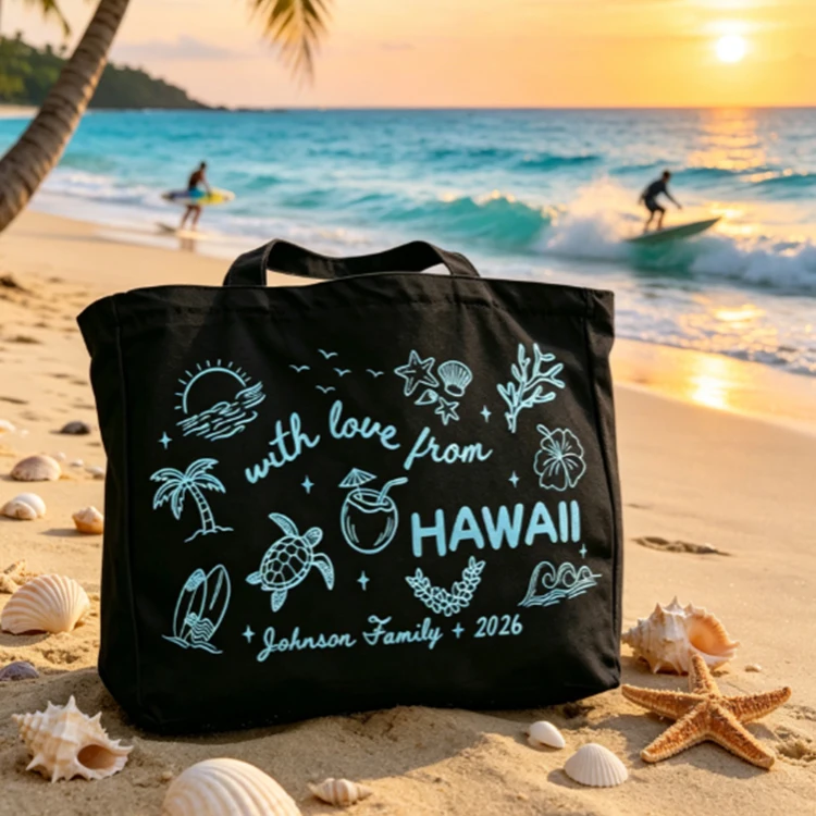 Custom Vacation Tote Bag Personalized Family Trip Shoulder Bag Large Capacity Tropical Beach Travel Bag Holiday Gift
Custom Vacation Tote Bag Personalized Family Trip Shoulder Bag Large Capacity Tropical Beach Travel Bag Holiday Gift