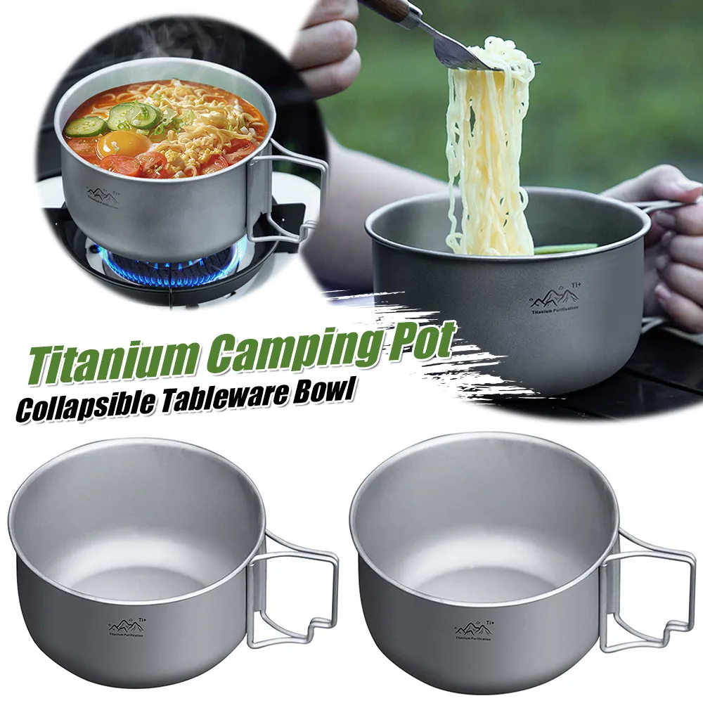 Titanium Camping Pot Multi-Functional Collapsible Tableware Bowl Reusable Portable Alloy Cookware for Hiking Mountaineering
Titanium Camping Pot Multi-Functional Collapsible Tableware Bowl Reusable Portable Alloy Cookware for Hiking Mountaineering
