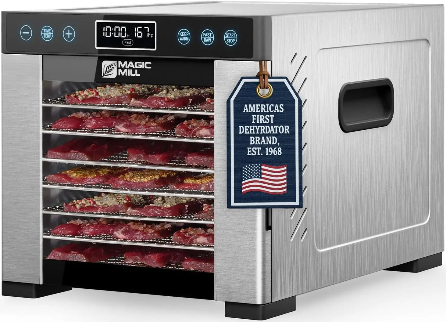Pro Food Dehydrator Machine | Powerful 600W Rear Fan Even-Drying System | 7 Full-Size Stainless Steel Trays | 95°-176° Temperatu
Pro Food Dehydrator Machine | Powerful 600W Rear Fan Even-Drying System | 7 Full-Size Stainless Steel Trays | 95°-176° Temperatu