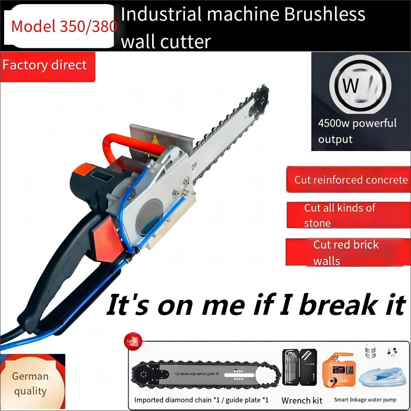 Factory High-Power Concrete Wall Cutting Machine Hand-Held Cutting Wall Window Brushless Diamond Stone Cutting Tool 020
Factory High-Power Concrete Wall Cutting Machine Hand-Held Cutting Wall Window Brushless Diamond Stone Cutting Tool 020