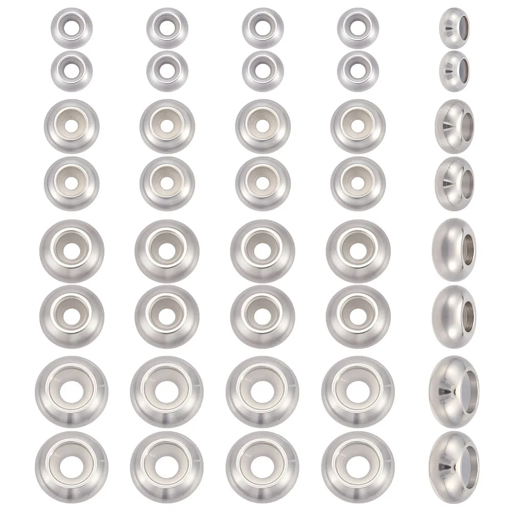 48Pcs 4 Styles Stainless Steel Beads with Plastic Slider Beads Rondelle Stainless Steel Color 6~10x3~4.5mm Hole: 1.6~3mm
48Pcs 4 Styles Stainless Steel Beads with Plastic Slider Beads Rondelle Stainless Steel Color 6~10x3~4.5mm Hole: 1.6~3mm