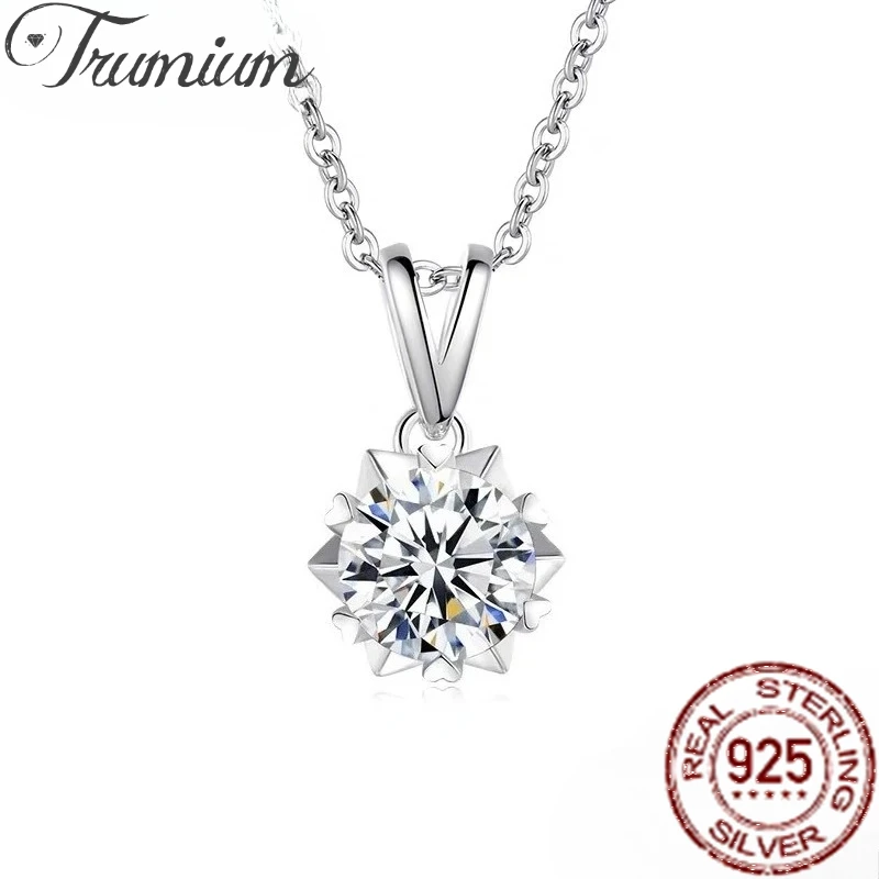 Trumium 1CT D Color VVS1 Moissanite Necklace For Woman Snowflower Pendant With Chains Wedding Anniversary Fine Jewellery Gifts 
Trumium 1CT D Color VVS1 Moissanite Necklace For Woman Snowflower Pendant With Chains Wedding Anniversary Fine Jewellery Gifts