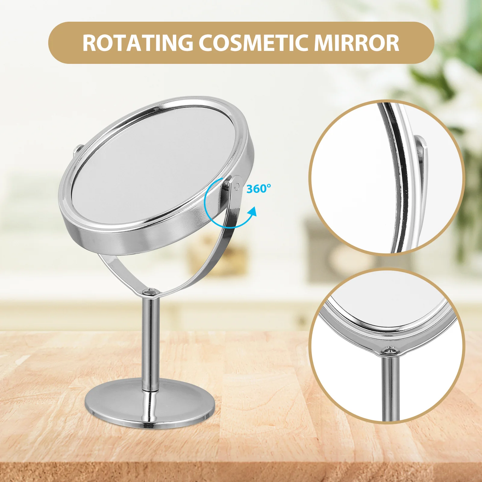 Silver Double Side Magnifying Makeup Mirror Swivel Desktop Mirror Rotatable Tabletop Vanity Dresser Bathroom
Silver Double Side Magnifying Makeup Mirror Swivel Desktop Mirror Rotatable Tabletop Vanity Dresser Bathroom