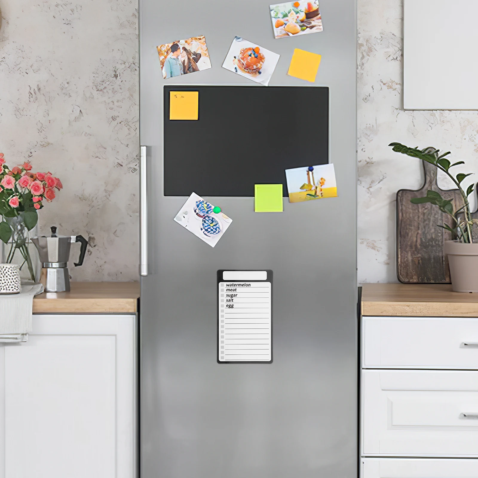 Magnetic Notepad PET Material White Black Writable Fridge Memo Smooth Writing Grocery List Pad Refrigerator Door Metal
Magnetic Notepad PET Material White Black Writable Fridge Memo Smooth Writing Grocery List Pad Refrigerator Door Metal