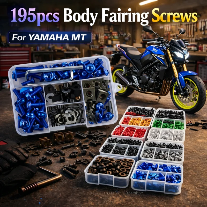 195pcs Motorcycle Fairing Bolts Body Screws Nuts For Yamaha MT10 MT09 MT07 MT03 MT125 MT 10 MT 09 MT 07 MT 03 MT 125 Kit CNC Set
195pcs Motorcycle Fairing Bolts Body Screws Nuts For Yamaha MT10 MT09 MT07 MT03 MT125 MT 10 MT 09 MT 07 MT 03 MT 125 Kit CNC Set