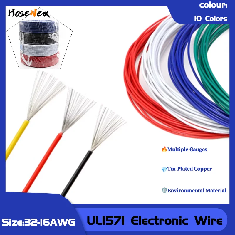 UL1571 Approved Electronic Wire PVC Insulated, Tin-Plated Copper Conductor for Environmental LED Lines & DIY Projects, 32-16AWG
UL1571 Approved Electronic Wire PVC Insulated, Tin-Plated Copper Conductor for Environmental LED Lines & DIY Projects, 32-16AWG