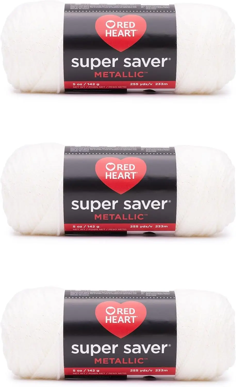 Металлическая белая акриловая пряжа - набор из 3 мотков по 5 унций, тонкая пряжа для вязания спицами и крючком
Металлическая белая акриловая пряжа - набор из 3 мотков по 5 унций, тонкая пряжа для вязания спицами и крючком