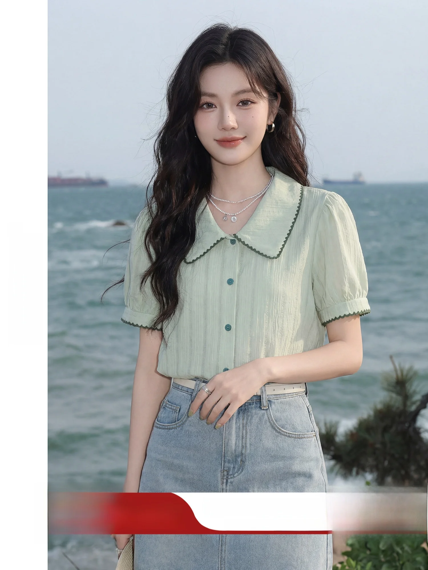 Sweet Casual Baby Collar Short Sleeve Shirt Loose Fit Korean Style Cotton 100% Daily Wear Summer New Arrival Women's Shirt
Sweet Casual Baby Collar Short Sleeve Shirt Loose Fit Korean Style Cotton 100% Daily Wear Summer New Arrival Women's Shirt