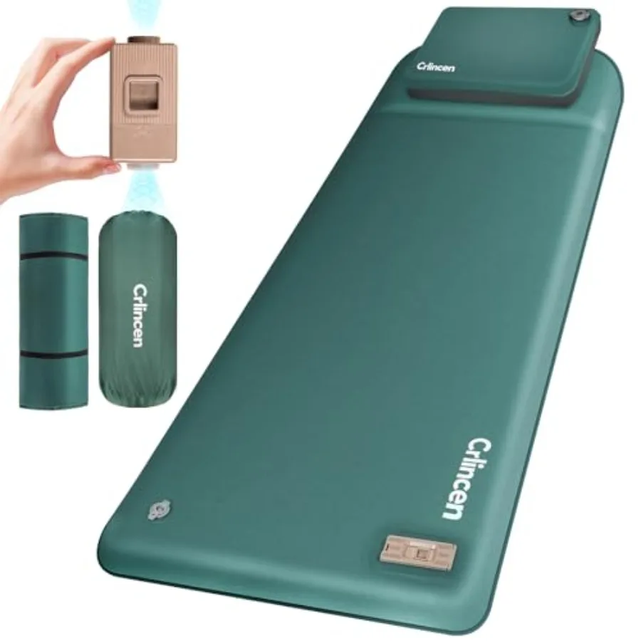 Self Inflating Sleeping Pad with Electric Pump and Pillow 3.15" Ultra-Thick Memory Foam Camping Pad Portable 4-Season Camping M
Self Inflating Sleeping Pad with Electric Pump and Pillow 3.15" Ultra-Thick Memory Foam Camping Pad Portable 4-Season Camping M