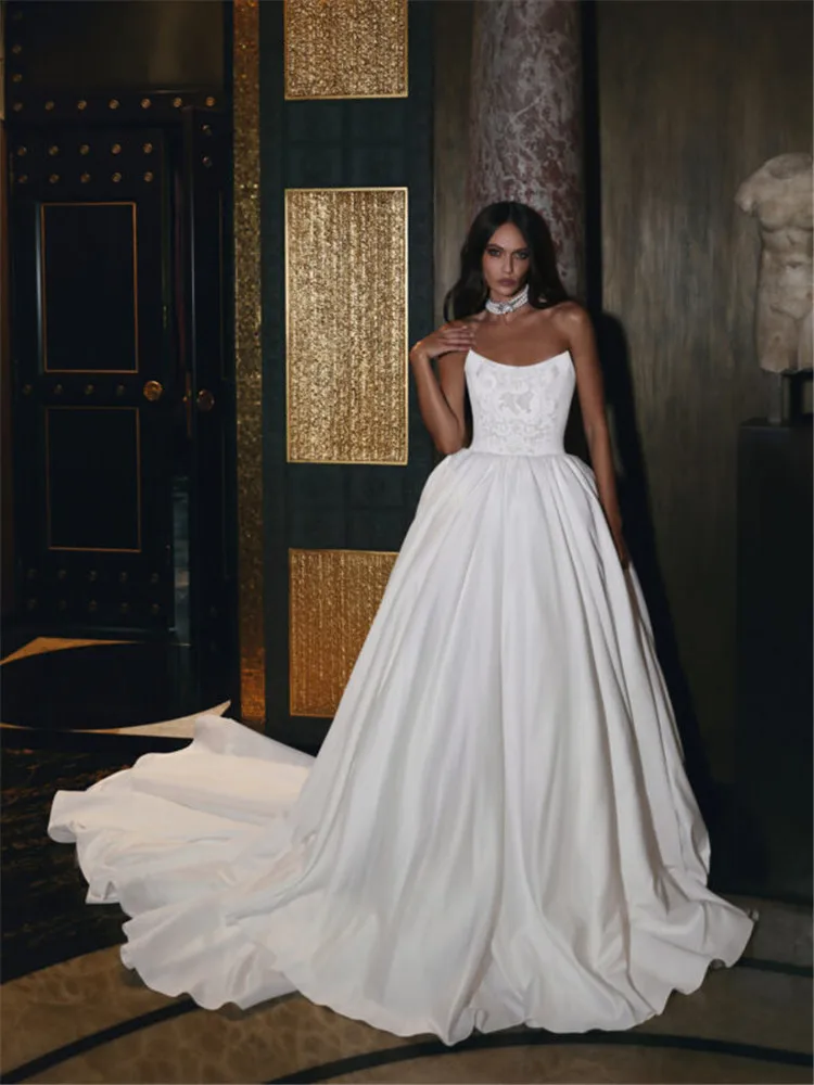 Атласное свадебное платье Vestido De Noiva Minimalista Casamento Princesa Vestidos Novia Boda Civil White Novias Свадебные платья 2025
Атласное свадебное платье Vestido De Noiva Minimalista Casamento Princesa Vestidos Novia Boda Civil White Novias Свадебные платья 2025