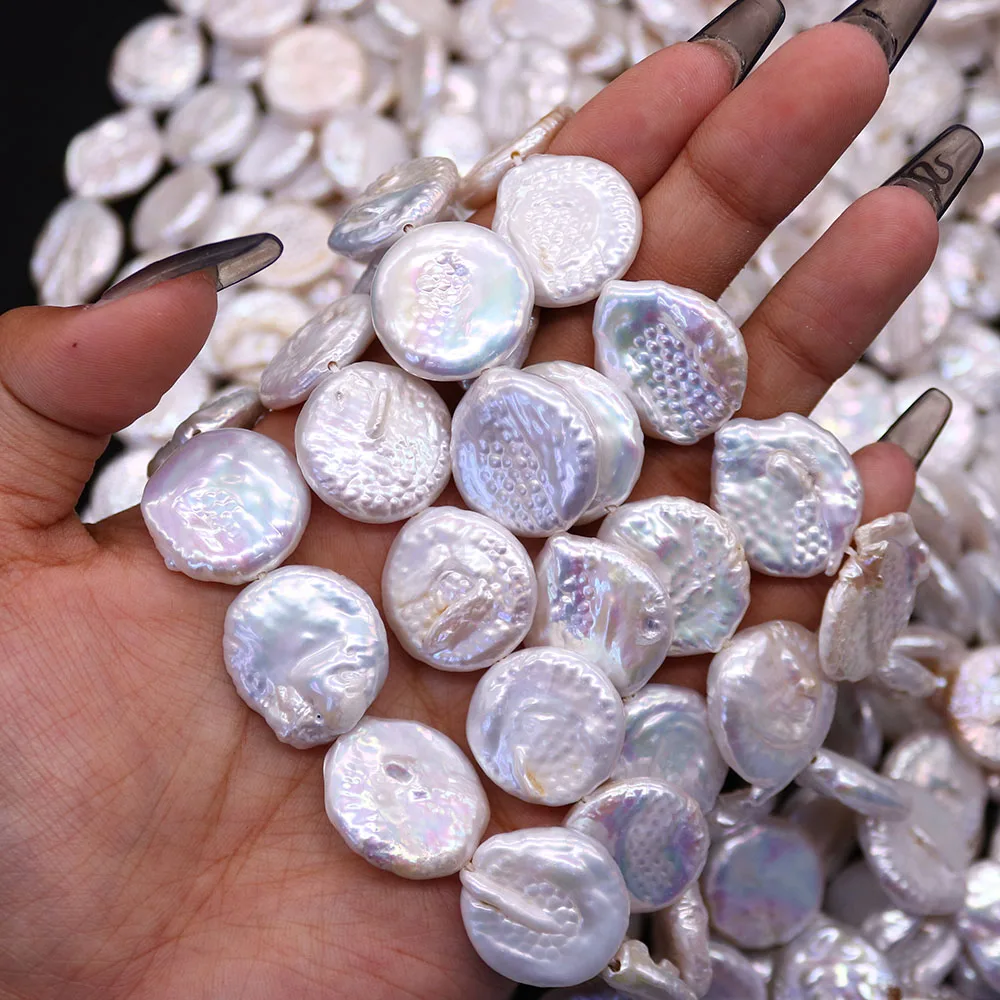 Natural Freshwater Pearl Round Button Beads 20x20mm White Straight Hole Loose Bead 1 Strand Handmade Necklace Bracelet Jewelry 
Natural Freshwater Pearl Round Button Beads 20x20mm White Straight Hole Loose Bead 1 Strand Handmade Necklace Bracelet Jewelry