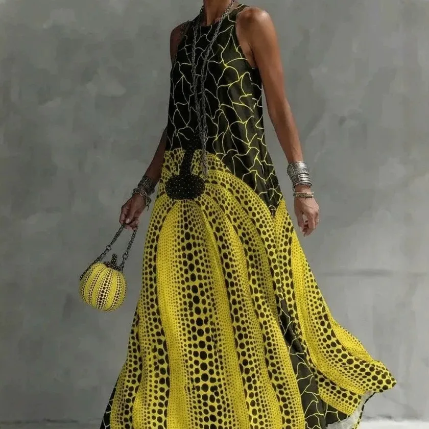 Summer Dress Woman Sleeveless High Waist Dresses Women's Summer Maxi Dress Polka Dot A Line Dress Casual Elegant Party Evening
Summer Dress Woman Sleeveless High Waist Dresses Women's Summer Maxi Dress Polka Dot A Line Dress Casual Elegant Party Evening