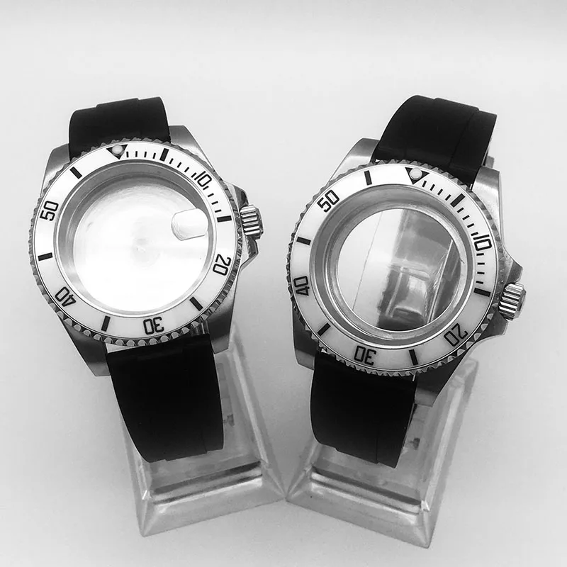 40mm steel watch cases sapphire glass ceramic inlay insert rubber bracelet For Seiko nh35 nh36 nh38 miyouta 8215 Movement diver
40mm steel watch cases sapphire glass ceramic inlay insert rubber bracelet For Seiko nh35 nh36 nh38 miyouta 8215 Movement diver