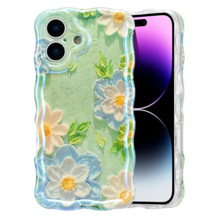 Case for iPhone 16, Colorful Retro Oil Painting Flower Laser Glossy Pattern Cute Curly Wave Edge Exquisite Phone Cover Stylish
Case for iPhone 16, Colorful Retro Oil Painting Flower Laser Glossy Pattern Cute Curly Wave Edge Exquisite Phone Cover Stylish