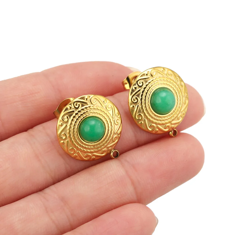 4PCS Stainless Steel Round Stone Small Stud Earrings Classic Vintage Trendy Daily Woman Gifts Jewelry Making DIY Charms Findings
4PCS Stainless Steel Round Stone Small Stud Earrings Classic Vintage Trendy Daily Woman Gifts Jewelry Making DIY Charms Findings