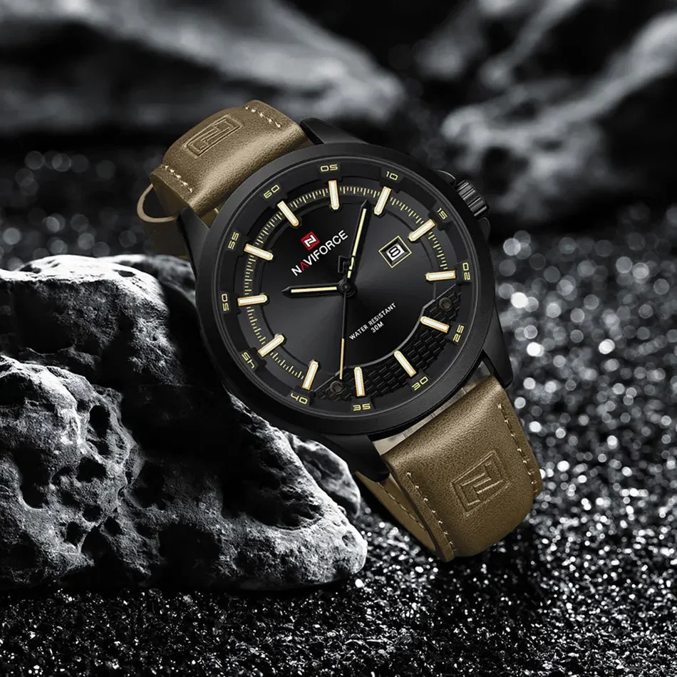 NAVIFORCE Original Genuine Leather Mens Waterproof Luminous Quartz Business Dress Daily Casual Calendar Wristwatch Gifts box
NAVIFORCE Original Genuine Leather Mens Waterproof Luminous Quartz Business Dress Daily Casual Calendar Wristwatch Gifts box