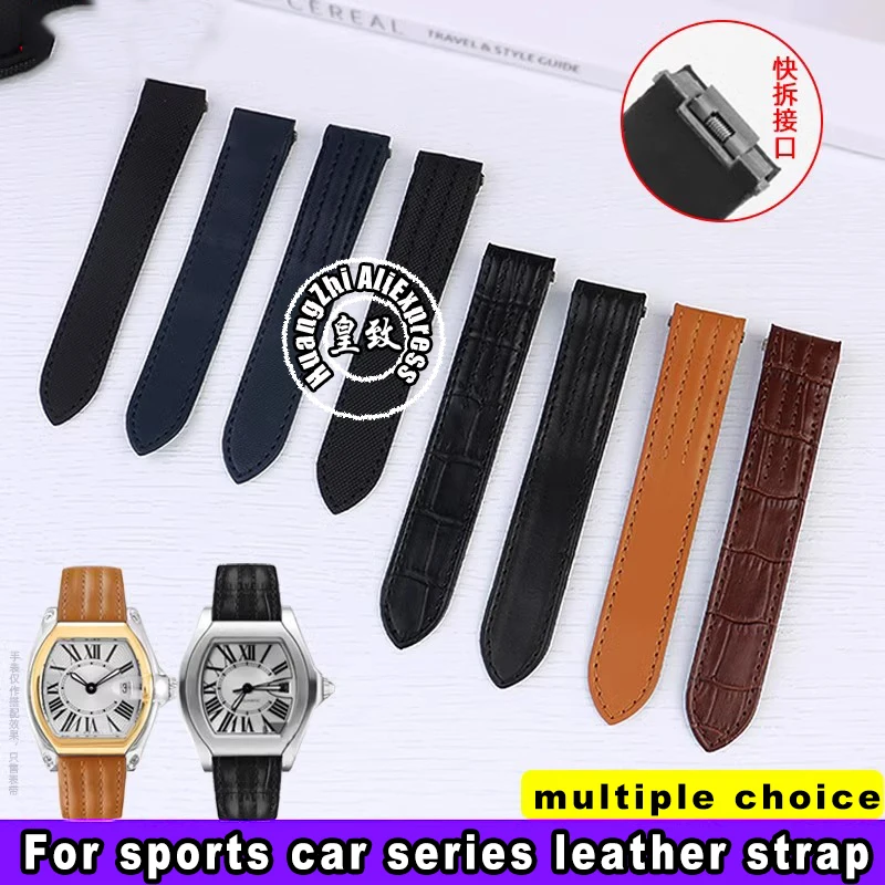 19mm 20mm Quick release Men Nylon Leather Watch band For Cartier Roadster sports car strap W6206017 Crocodile pattern Bracelet
19mm 20mm Quick release Men Nylon Leather Watch band For Cartier Roadster sports car strap W6206017 Crocodile pattern Bracelet