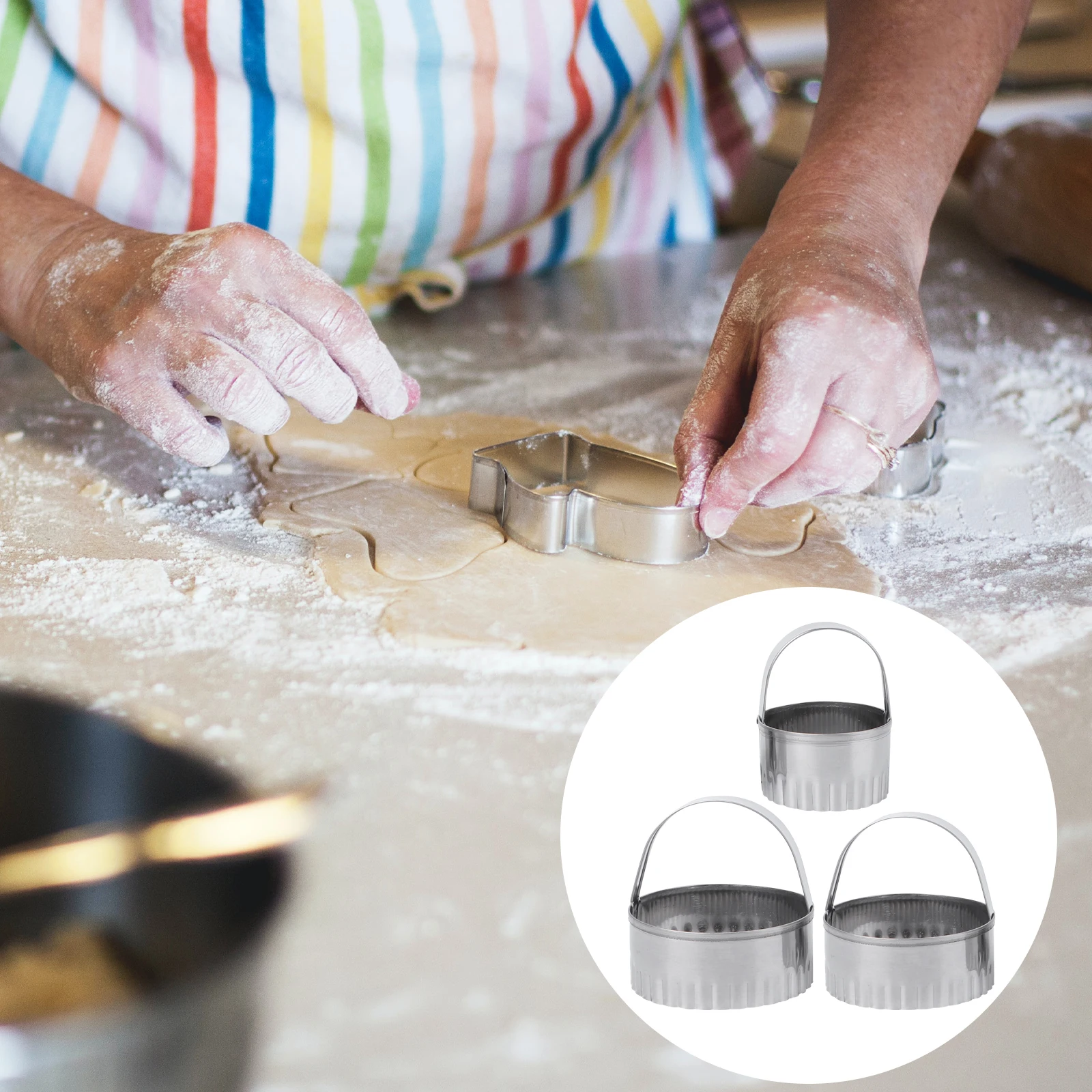 3pcs Round Biscuit Cookie Cutters Stainless Steel Mold for Baking Cake Tools Nesting Classic Shape Dough
3pcs Round Biscuit Cookie Cutters Stainless Steel Mold for Baking Cake Tools Nesting Classic Shape Dough