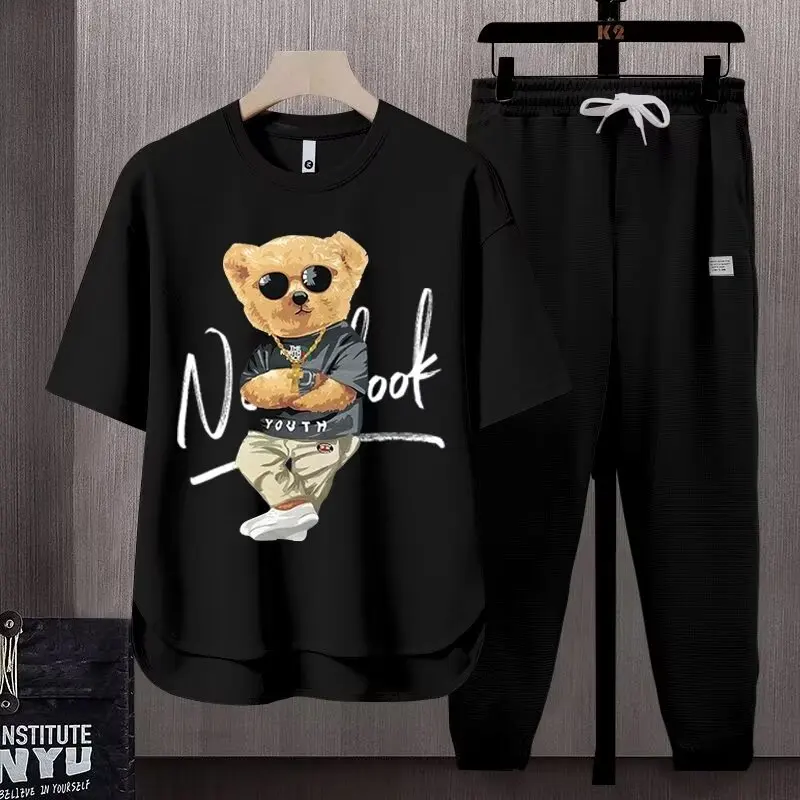 Summer Men's Sets Korean Fashion Streetwear Sets Men Printed T Shirt+Elastic Waist Trousers Men Clothing Joggers Tracksuit Men
Summer Men's Sets Korean Fashion Streetwear Sets Men Printed T Shirt+Elastic Waist Trousers Men Clothing Joggers Tracksuit Men