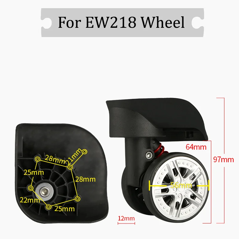 For EW218 Black Universal Wheel Replacement Suitcase Silent Smooth Shock Absorbing Durable Convenient Accessories Caster Wheels
For EW218 Black Universal Wheel Replacement Suitcase Silent Smooth Shock Absorbing Durable Convenient Accessories Caster Wheels