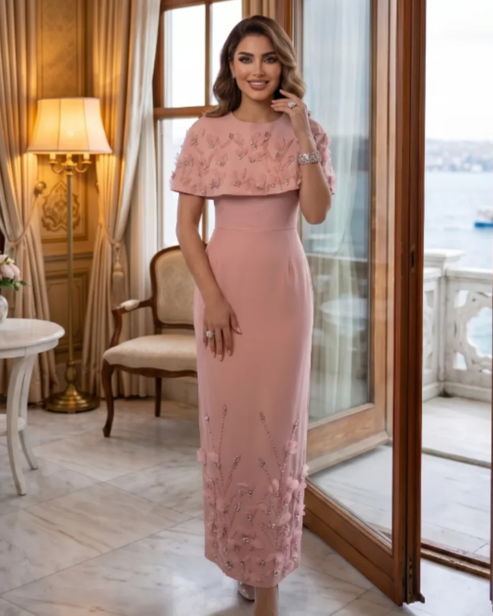 Customized Formal Women Jersey Handmade Flower Beading Straight Evening Dresses Elegant O-Neck Sleeveless Ankle Length Dresses
Customized Formal Women Jersey Handmade Flower Beading Straight Evening Dresses Elegant O-Neck Sleeveless Ankle Length Dresses