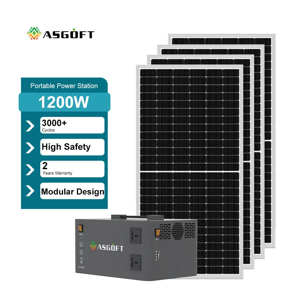 Asgoft Supply 2400w Solar Generator Portable Kit Power Station 2048wh 2000w Mobile Fast Charge Generator For Outdoor Camping
Asgoft Supply 2400w Solar Generator Portable Kit Power Station 2048wh 2000w Mobile Fast Charge Generator For Outdoor Camping