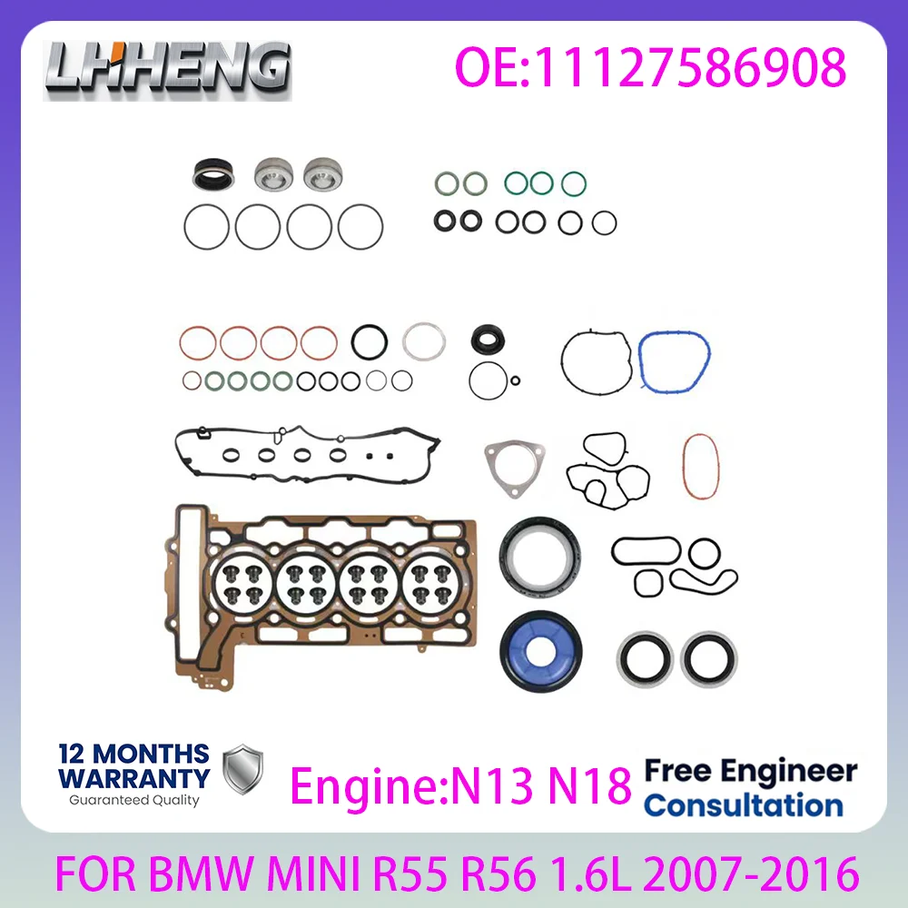 ENGINE gasket set For BMW N13 N18 1.6T 1.6 L T L4 GAS F20 F30 Mini R55 R56 R57 R58 R59 116i 316i Cooper 2007-2016 11127586908
ENGINE gasket set For BMW N13 N18 1.6T 1.6 L T L4 GAS F20 F30 Mini R55 R56 R57 R58 R59 116i 316i Cooper 2007-2016 11127586908