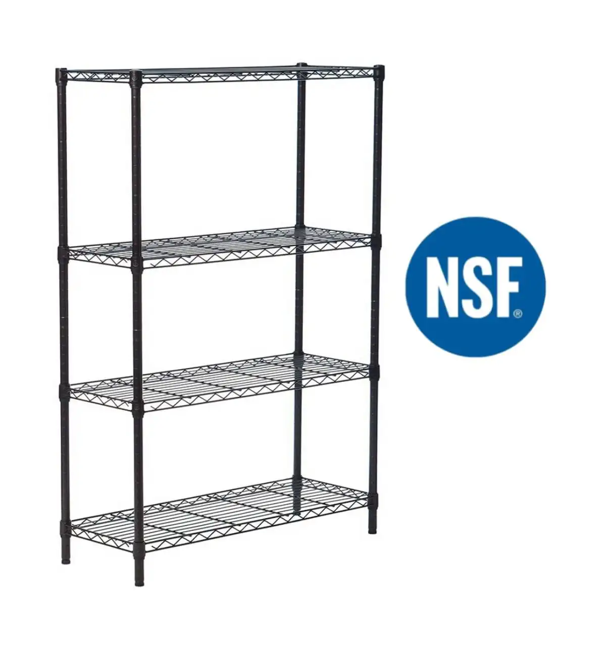 4-Tire Heavy Duty Storage Rack, Adjustable NSF Wire Shelving Unit Garage Kitchen Black, Capacity for 800 lbs, 36"L x 14"W x 47"H
4-Tire Heavy Duty Storage Rack, Adjustable NSF Wire Shelving Unit Garage Kitchen Black, Capacity for 800 lbs, 36"L x 14"W x 47"H