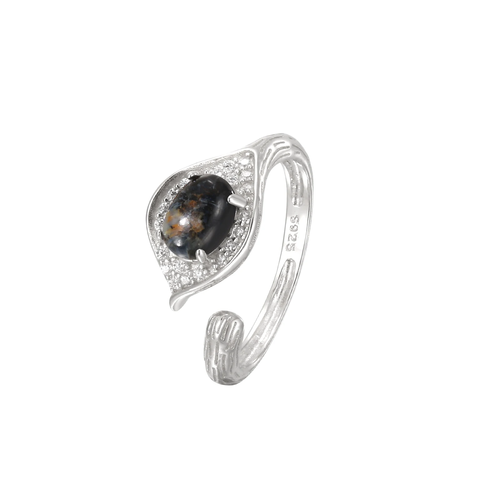925 Sterling Silver Pietersite Ring 7x5mm Cat's Eye Natural Gemstone Zircon Starry Halo Adjustable Luxury Jewelry Everyday Wear
925 Sterling Silver Pietersite Ring 7x5mm Cat's Eye Natural Gemstone Zircon Starry Halo Adjustable Luxury Jewelry Everyday Wear