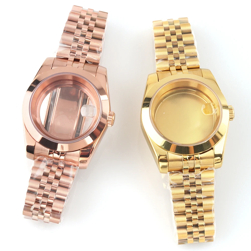 NH35 36mm/39mm Rose Gold/Gold Sapphire Crystal Diver Watch Case Fit NH35 NH36 Automatic Movement Waterproof Jubilee Bracelet
NH35 36mm/39mm Rose Gold/Gold Sapphire Crystal Diver Watch Case Fit NH35 NH36 Automatic Movement Waterproof Jubilee Bracelet