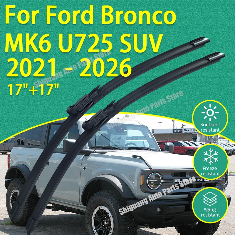 Front Silicone Coating Wipers for Ford Bronco MK6 U725 SUV 2021 - 2026 Car Wiper Windshield Windscreen Blades Accessories 2022
Front Silicone Coating Wipers for Ford Bronco MK6 U725 SUV 2021 - 2026 Car Wiper Windshield Windscreen Blades Accessories 2022