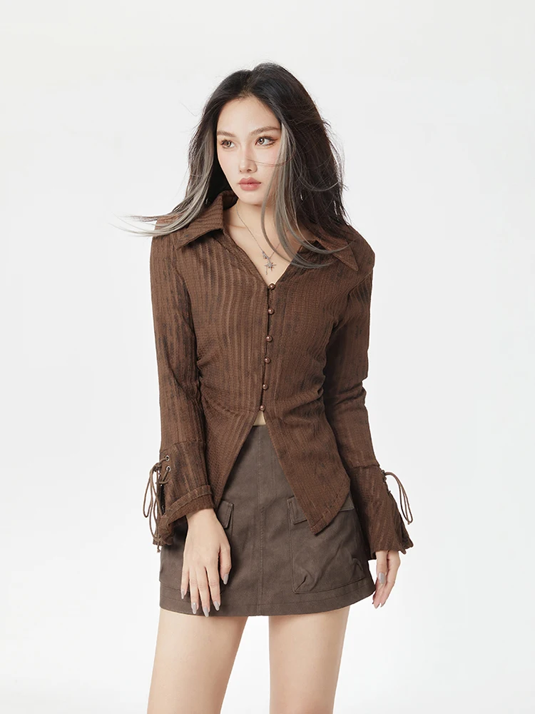 Autumn New French Flare Sleeves Long Sleeved Shirt Chic Design Women's Slim Fit Top American Vintage
Autumn New French Flare Sleeves Long Sleeved Shirt Chic Design Women's Slim Fit Top American Vintage