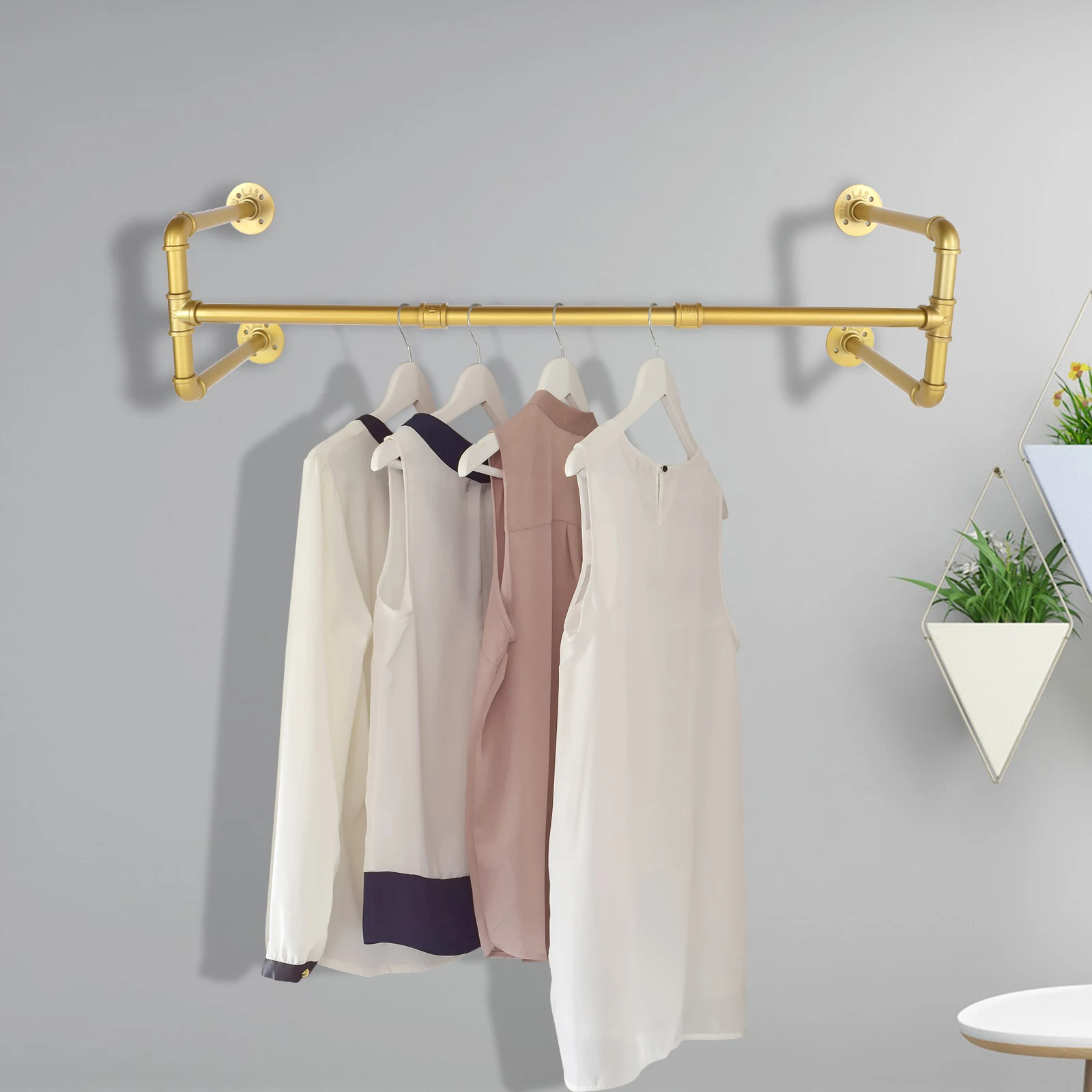 Golden Industrial Pipe Clothes Hanging Bar Clothing Store Home Hotel Wall-Mounted Metal Storage Rack Hat Scarf Hanging Rod 110cm
Golden Industrial Pipe Clothes Hanging Bar Clothing Store Home Hotel Wall-Mounted Metal Storage Rack Hat Scarf Hanging Rod 110cm
