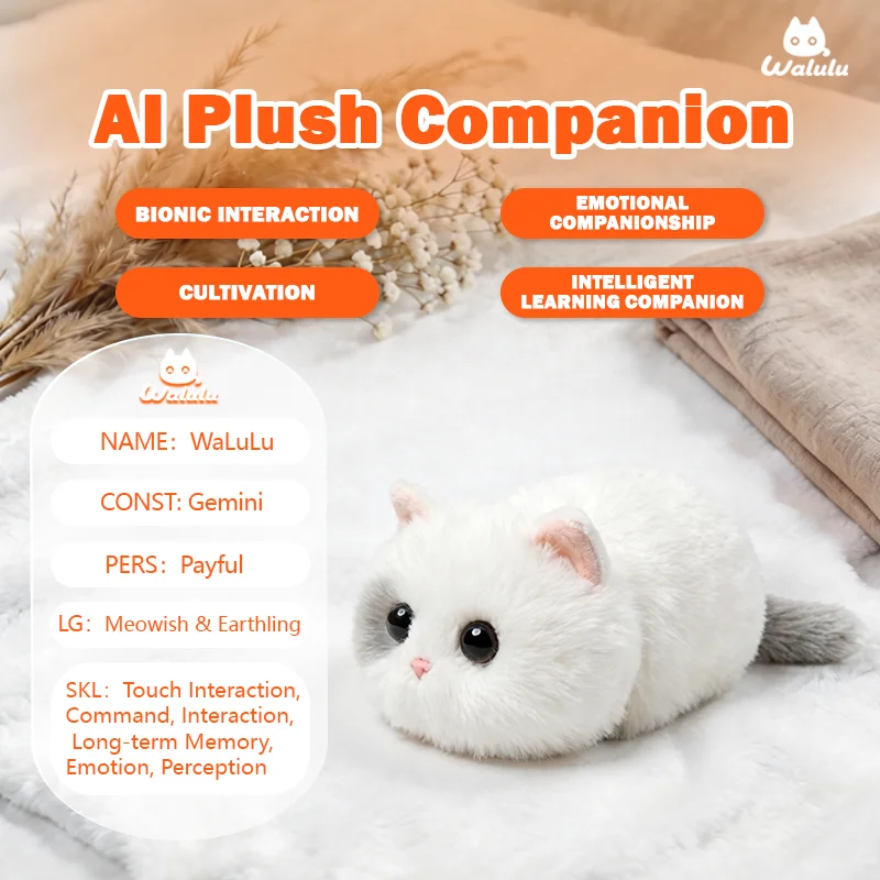 Customizable Walulu Intelligence Connected Smart AI Cat Plush Toy Music/Vocalization Early Education Companionship No WiFi
Customizable Walulu Intelligence Connected Smart AI Cat Plush Toy Music/Vocalization Early Education Companionship No WiFi