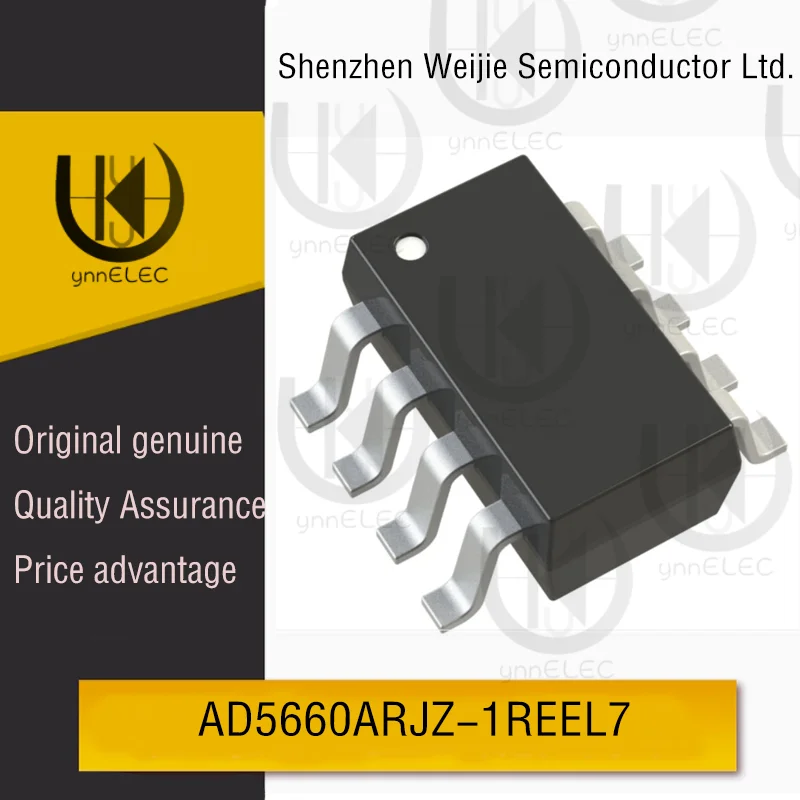 Original AD5660ARJZ-1REEL7 16-bit DAC | SPI Interface | 2.7-5.5V | SOT-23-8
Original AD5660ARJZ-1REEL7 16-bit DAC | SPI Interface | 2.7-5.5V | SOT-23-8