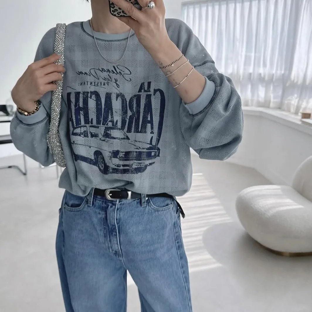 Ретро-футболка с круглым вырезом и длинным рукавом, с буквенным принтом, женская базовая футболка в корейском стиле, осенняя новинка, свободный крой
Ретро-футболка с круглым вырезом и длинным рукавом, с буквенным принтом, женская базовая футболка в корейском стиле, осенняя новинка, свободный крой