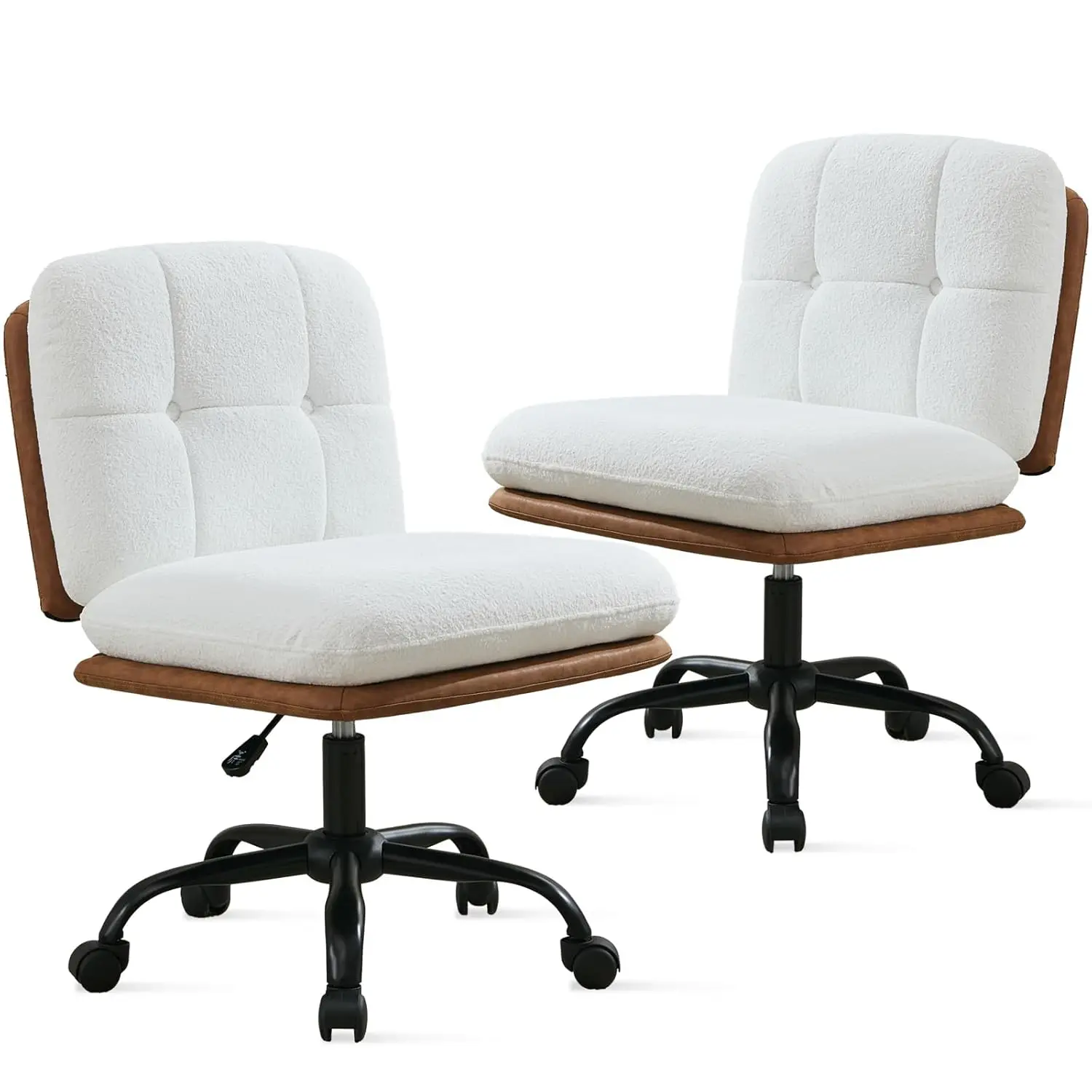 Armless Office Desk Chair with Wheels Wide Seat Set of 2, Adjustable Height Swivel Comfy Criss Cross Chair for Home, Office, Mak
Armless Office Desk Chair with Wheels Wide Seat Set of 2, Adjustable Height Swivel Comfy Criss Cross Chair for Home, Office, Mak
