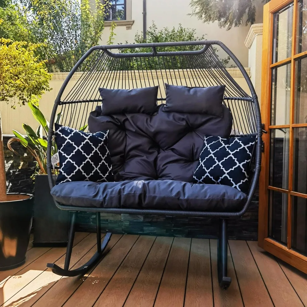 Egg Chair, Rocking Double Egg Chair Outdoor Indoor, 2 Person Egg Loveseat Chair for Patio Balcony Porch Backyard
Egg Chair, Rocking Double Egg Chair Outdoor Indoor, 2 Person Egg Loveseat Chair for Patio Balcony Porch Backyard