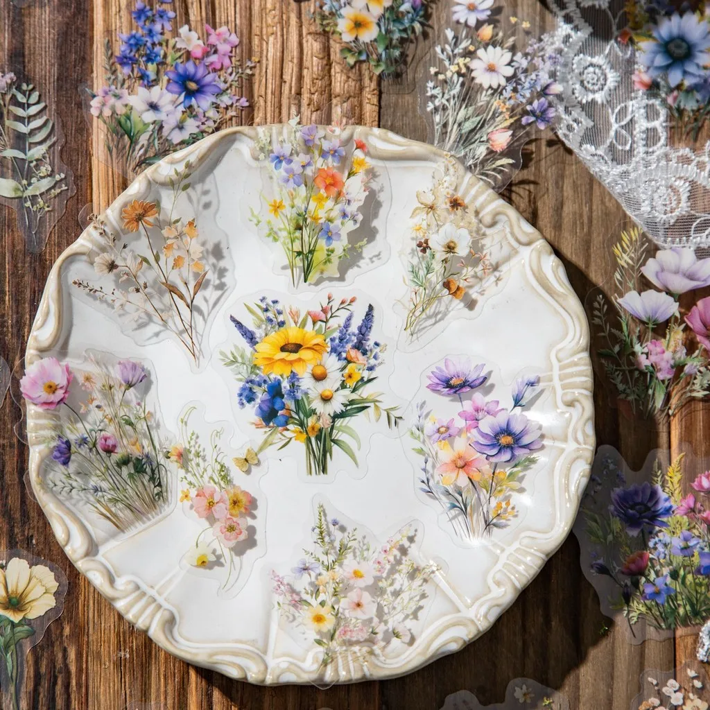 15pcs Flowers PET Stickers Embelishment Transparent Stickers for Scrapbooking Supplies Aesthetic Junk Journal Stickers
15pcs Flowers PET Stickers Embelishment Transparent Stickers for Scrapbooking Supplies Aesthetic Junk Journal Stickers