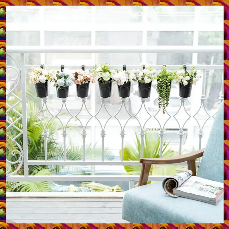 Hanging Flower Pot Metal Iron Bucket Flower Pot For Railing Garden Decorative Flower Stand Hanging Hanging Pot Durable (Black)
Hanging Flower Pot Metal Iron Bucket Flower Pot For Railing Garden Decorative Flower Stand Hanging Hanging Pot Durable (Black)