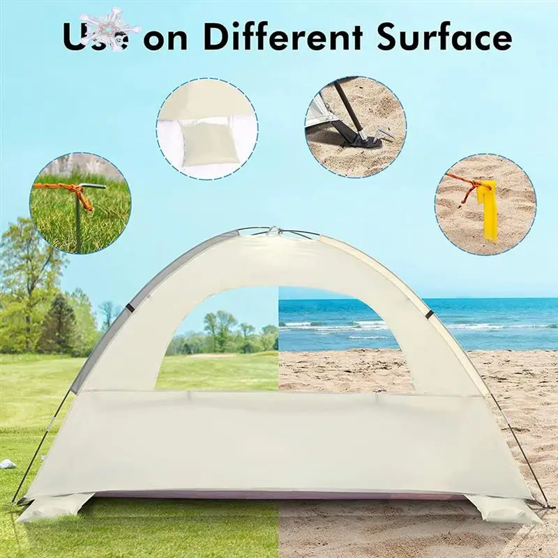 Beach Tent Sun Shelter With Breathable, Portable Outdoor Camping Tent Shade Canopy For Beach & Camping
Beach Tent Sun Shelter With Breathable, Portable Outdoor Camping Tent Shade Canopy For Beach & Camping