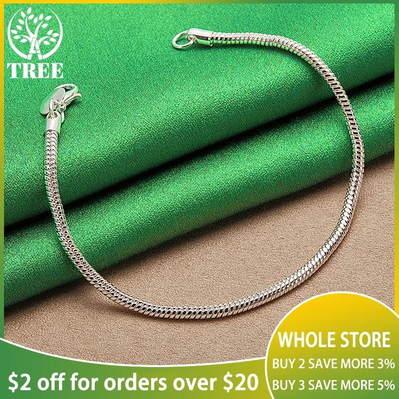 ALITREE 925 Sterling Silver 3mm Snake Chain Link Bracelets For Women Men Bangles Party Birthday Gifts Fashion Fine Jewelry
ALITREE 925 Sterling Silver 3mm Snake Chain Link Bracelets For Women Men Bangles Party Birthday Gifts Fashion Fine Jewelry
