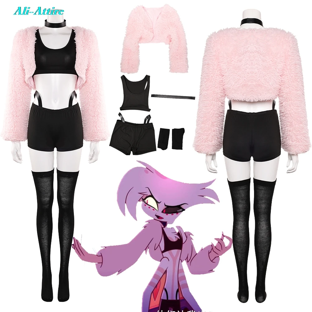 Angel Dust Cosplay TV Hell Inn Top Pants Clothes Women Party Disguise Roleplay Male Halloween Costume Carnival Outfit Suits
Angel Dust Cosplay TV Hell Inn Top Pants Clothes Women Party Disguise Roleplay Male Halloween Costume Carnival Outfit Suits