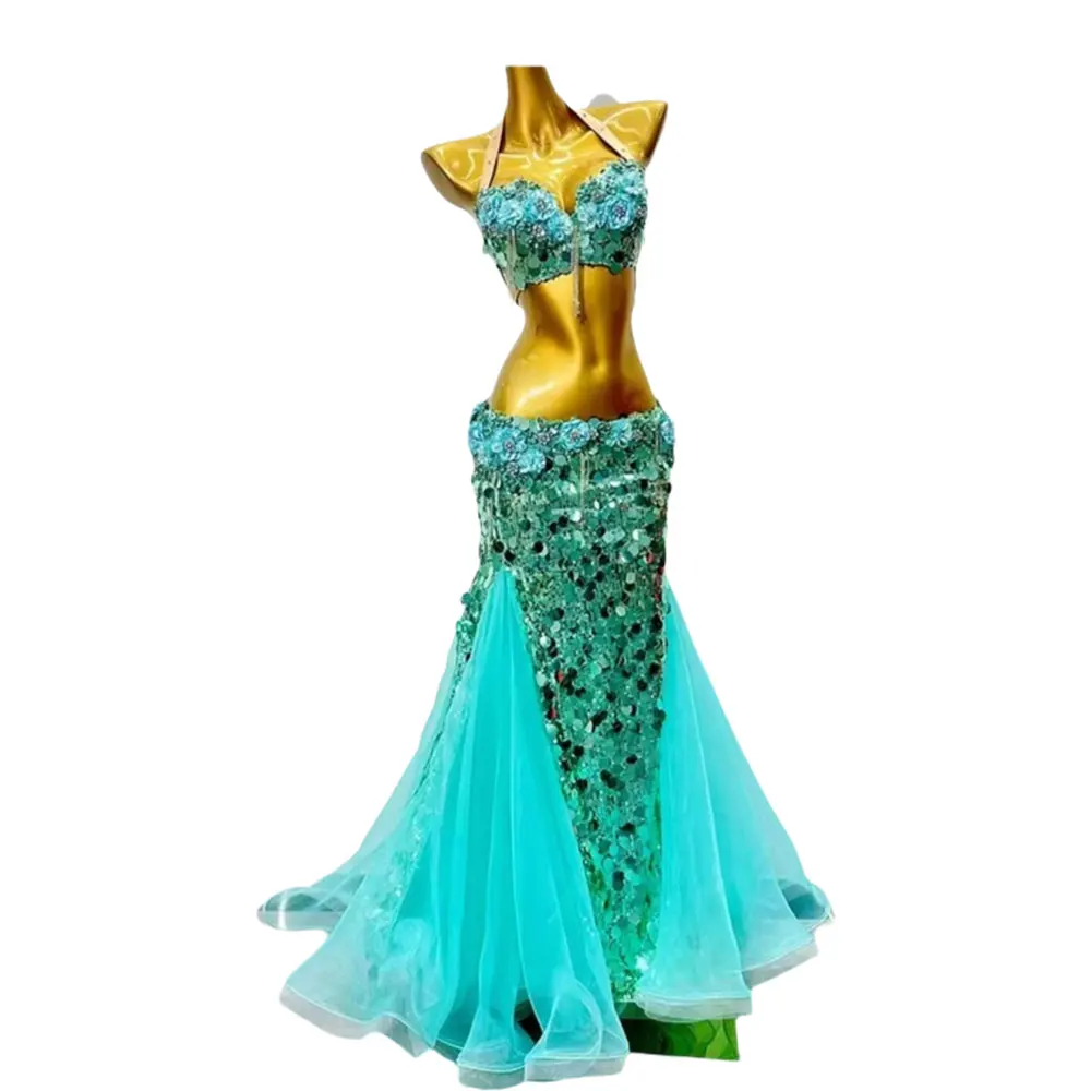 Belly Dance Stage Women's High-end Customized Diamond Studded Sequin Bra Long Skirt Samba Performance Rhinestone Dress
Belly Dance Stage Women's High-end Customized Diamond Studded Sequin Bra Long Skirt Samba Performance Rhinestone Dress