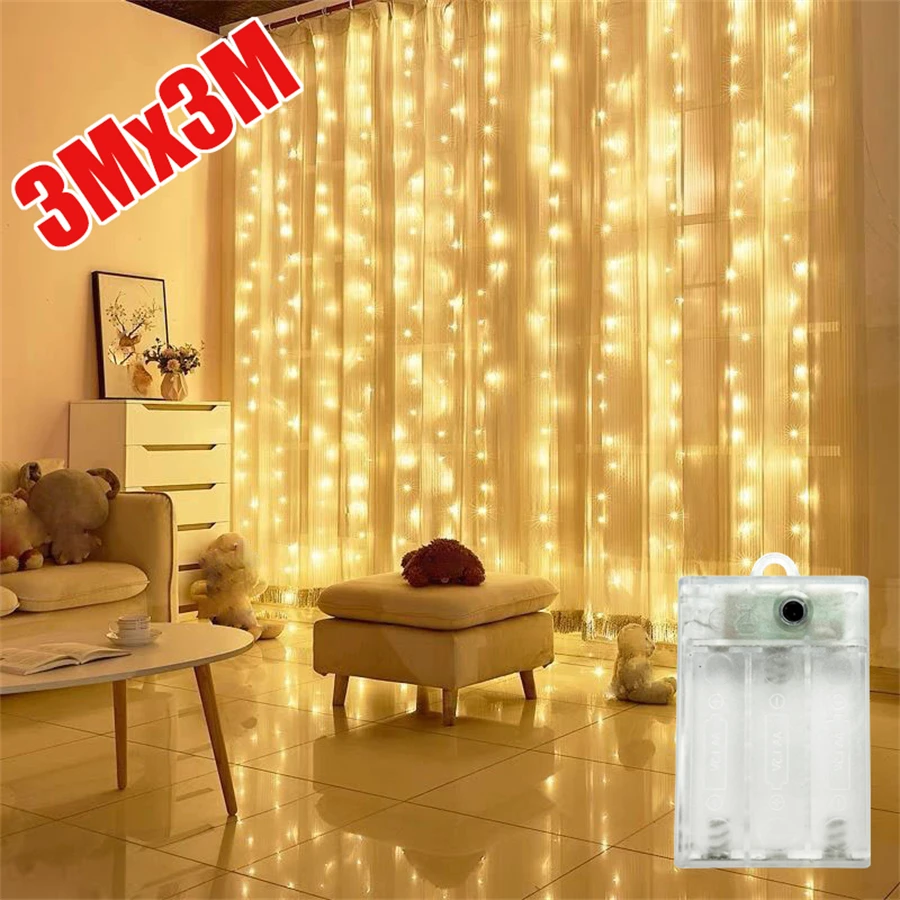 Curtain Garland Led String Lights Battery Powered Festival Christmas Decoration 8 Mode Holiday Light For Bedroom Home Outdoor
Curtain Garland Led String Lights Battery Powered Festival Christmas Decoration 8 Mode Holiday Light For Bedroom Home Outdoor