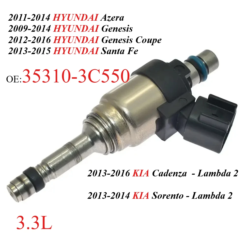 35310-3C550 353103C550 Fuel Injector Nozzle For 2011-2016 Hyundai Azera Santa Fe Genesis, For Kia Cadenza & Sorento 3.3L
35310-3C550 353103C550 Fuel Injector Nozzle For 2011-2016 Hyundai Azera Santa Fe Genesis, For Kia Cadenza & Sorento 3.3L