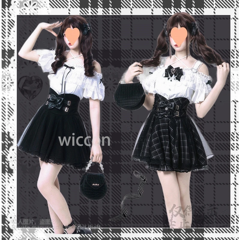Y2K Jirai Kei Gothic Lolita Set Black White Lace Cosplay Top Skirt Dark Academia Daily Halloween Kawaii Japanese Subculture
Y2K Jirai Kei Gothic Lolita Set Black White Lace Cosplay Top Skirt Dark Academia Daily Halloween Kawaii Japanese Subculture