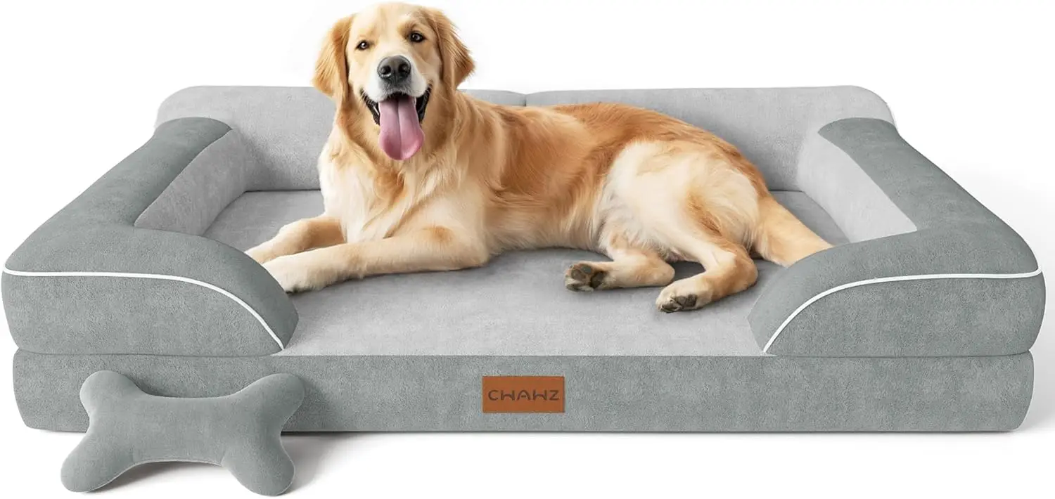 Extra Large Orthopedic Dog Bed with Cooling Gel Memory Foam, Waterproof Washable Cover, 42' Dutch Velvet Pet Sofa, Light Gray
Extra Large Orthopedic Dog Bed with Cooling Gel Memory Foam, Waterproof Washable Cover, 42' Dutch Velvet Pet Sofa, Light Gray
